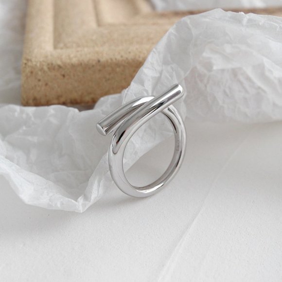 *NEW 925 Sterling Silver Open Bar Adjustable Ring